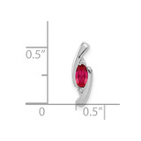 14k White Gold Diamond and .31 Ruby Pendant