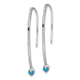 14k White Gold Diamond and Blue Topaz Earrings - EM-1152AE84-3761