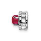 14k White Gold Diamond and Cabochon .38 Ruby Chain Slide
