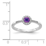 14k White Gold Diamond and Cabochon Amethyst Ring