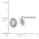 14k White Gold Diamond and Cabochon Aquamarine Earrings - EM-9AAB0B03-7462