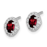 14k White Gold Diamond and Cabochon Garnet Earrings - EM-763D7D36-5347
