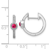 14k White Gold Diamond and Cabochon Ruby Earrings - EM-2C6A9DF8-8860
