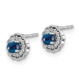 14k White Gold Diamond and Cabochon Sapphire Earrings - EM-616D0343-9118
