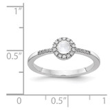 14k White Gold Diamond and Cabochon White Topaz Ring