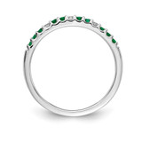 14k White Gold Diamond and Emerald Band - RM-D1D063A0-3203