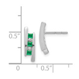 14k White Gold Diamond and Emerald Earrings - EM-9C213C5D-3448