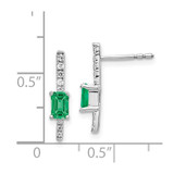 14k White Gold Diamond and Emerald Fancy Earrings - EM-DEC225DD-3620