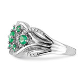 14k White Gold Diamond and Emerald Fancy Ring - RM-53BF62C0-3452