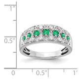 14k White Gold Diamond and Emerald Fancy Ring - RM-E980B7DE-5608