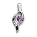 14k White Gold Diamond and Marquise .25 Ruby Pendant