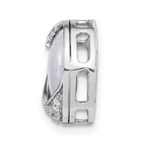 14k White Gold Diamond and Moonstone Moon & Star Chain Slide