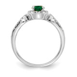 14k White Gold Diamond and Oval Emerald Ring - RM-486214AF-6193