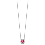 14k White Gold Diamond and Oval Ruby 18 inch Necklace - PM-4BC6F937-2351