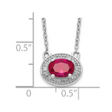 14k White Gold Diamond and Oval Ruby 18 inch Necklace - PM-B2361DCE-8492