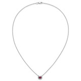 14k White Gold Diamond and Oval Ruby 18 inch Necklace - PM-CC81CC0E-8543