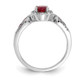 14k White Gold Diamond and Oval Ruby Ring - RM-AF9E62A6-4652