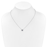 14k White Gold Diamond and Oval Sapphire 18 inch Necklace