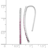 14k White Gold Diamond and Pink Sapphire Earrings - EM-76603304-2062