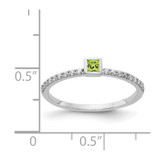 14k White Gold Diamond and Princess Peridot Ring