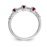 14k White Gold Diamond and Ruby 3-Stone Ring - RM-AC3D2720-2022