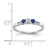 14k White Gold Diamond and Sapphire 3-stone Ring - RM-2CCAD28A-5205