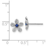 14k White Gold Diamond and Sapphire Earrings - EM-0B1A5589-5454
