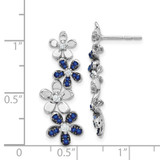 14k White Gold Diamond and Sapphire Earrings - EM-158085EA-8624