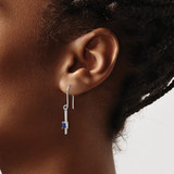 14k White Gold Diamond and Sapphire Fancy Earrings - EM-E7CA1470-9460