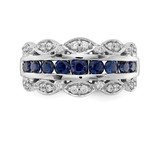 14k White Gold Diamond and Sapphire Fancy Ring - RM-8CB98B1E-6803
