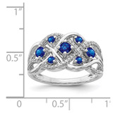 14k White Gold Diamond and Sapphire Fancy Ring - RM-997412FA-8665