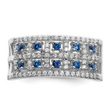 14k White Gold Diamond and Sapphire Fancy Ring - RM-D09E0C26-3083