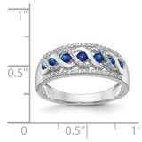 14k White Gold Diamond and Sapphire Fancy Twist Ring