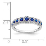 14k White Gold Diamond and Sapphire Polished Ring