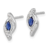 14k White Gold Diamond and Sapphire Post Earrings - EM-BEFB7994-6711