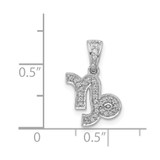 14k White Gold Diamond Capricorn Zodiac Pendant