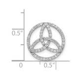 14k White Gold Diamond Celtic Circle Chain Slide