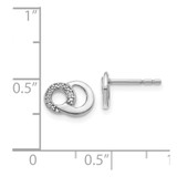 14k White Gold Diamond Circles Post Earrings