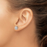 14k White Gold Diamond Cluster Post Earrings - EM-4281E675-3351