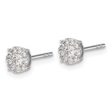 14k White Gold Diamond Cluster Post Earrings - EM-78258F0C-4744