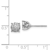 14k White Gold Diamond Cluster Post Earrings - EM-C48D5735-2197