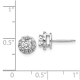 14k White Gold Diamond Cluster Post Earrings - EM-FD7CD984-1662