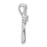 14k White Gold Diamond Cross Chain Slide