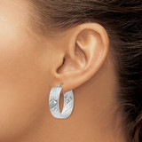 14k White Gold Diamond Cut Hoop Earrings - TF-8E50E851-7188