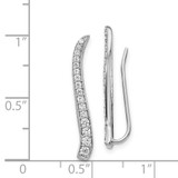 14k White Gold Diamond Ear Climber Earrings - EM-3A79F4E1-7079