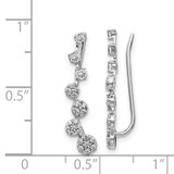 14k White Gold Diamond Ear Climber Earrings - EM-3D01ACCE-5586