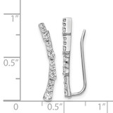 14k White Gold Diamond Ear Climber Earrings - EM-85F7F633-6342