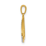 14k 1/6ct. Diamond Double Triangle Pendant
