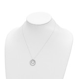 14k White Gold Diamond Fascination Double Circle Necklace