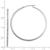 14k White Gold Diamond Fascination Lg Round Hinged Hoop Earrings